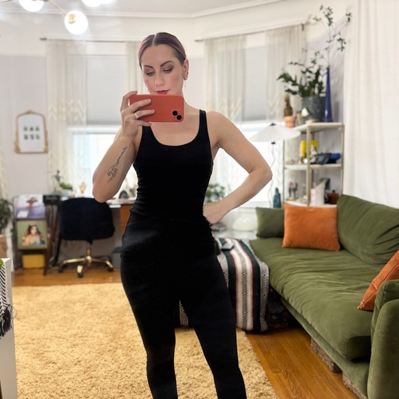 James Perse Black Ribbed Longline Sleeveless Women's Tank Top - Sz 1 - Picture 2 of 9